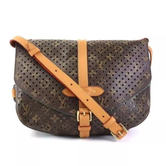 Auth LOUIS VUITTON Monogram Perfo Saumur Crossbody Shoulder Bag - Picture 1 of 16